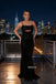 Spaghetti Straps Black Mermaid Sequin Backless Prom Dresses, OB108