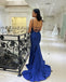 Gorgeous Mermaid Sparkle Beaded Backless Long Prom Dresses, OB110