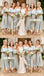 Charming Tea-Length Off Shoulder Bridesmaid Dresses, Soft Satin Bridesmaid Dresses, KX1081