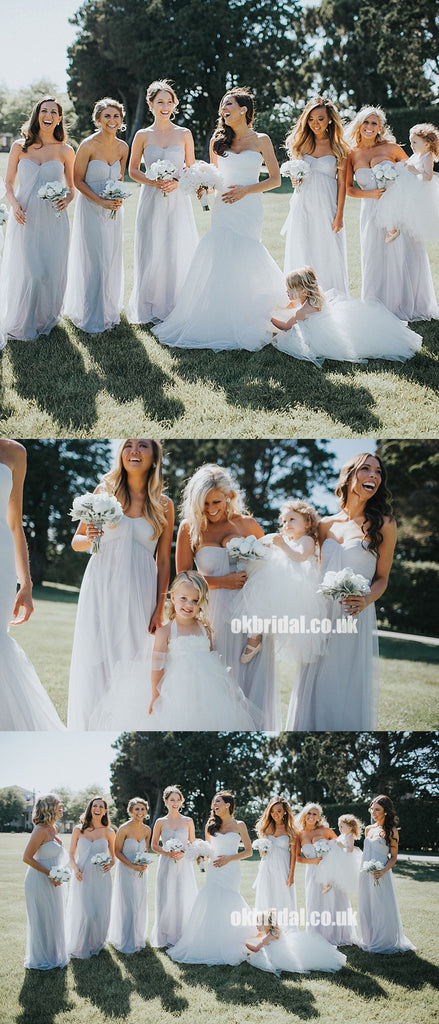 New Arrival Sweet Heart Bridesmaid Dress, Simple Tulle Backless A-Line Bridesmaid Dress, KX1133