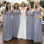 Cheap Simple Formal Chiffon One Shoulder Floor-Length A Line Maxi Bridesmaid Dresses, WG136