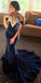 Charming Off Shoulder Velvet Mermaid V-Neck Applique Prom Dresses, FC1930