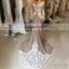 Long Sleeve Tulle Prom Dress, Charming Jersey Mermaid Prom Dress, KX218