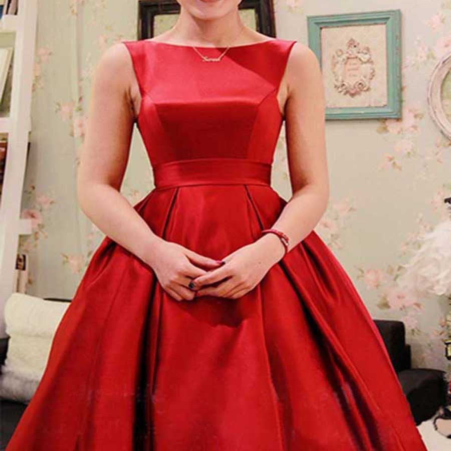 Blush red stain A-line bowknot cute unique formal freshman homecoming Dresses Blush red stain A-line bowknot cute unique formal freshman homecoming Dresses