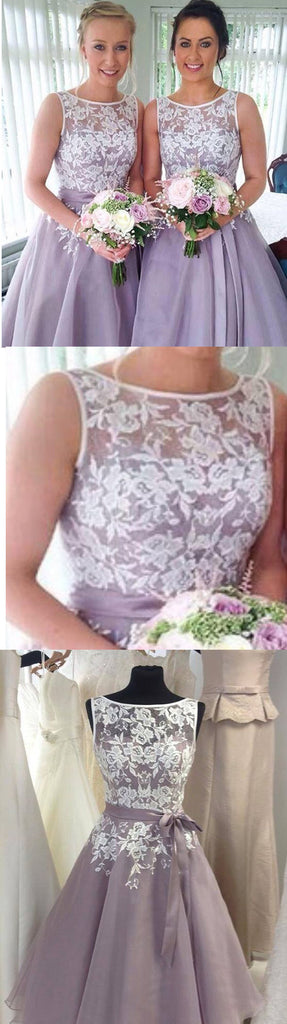 2016 Most Popular Junior Pretty Organza Bateau Off Shoulder Lace Short Bridesmaid Dresses, WG31