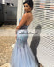 Halter Tulle Prom Dress, Backless Beaded Prom Dress, Mermaid Prom Dress, KX354