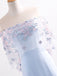 Satin Prom Dresses, Applique Mermaid Off-Shoulder Prom Dresses Online, LB0370