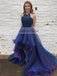Halter High-Low Organza Prom Dress, Charming Beaded Backless Prom Dress, KX377