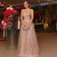 One Shoulder A-line Tulle Backless Sweetheart Sequin Prom Dress, FC3996