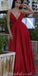 Sparkly A-line Cross Back V-neck Long Prom Dress, FC4017