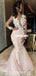 Newest Long Sleeves Lace Appliques Mermaid Tulle Wedding Dresses, FC4046