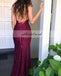 Sexy V-Neck Backless Prom Dress, Spaghetti Straps Lace Prom Dress, KX427