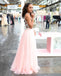 Two Pieces A-Line Tulle Luxury Beaded Open-Back Sleeveless Prom Dress, FC436