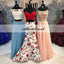 Newest Two Pieces Mermaid Prom Dress, Spaghetti Straps Printed Prom Dress, KX445