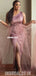 Charming One Shoulder Mermaid Slit Tulle Sleeveless Bridesmaid Dress, FC4695