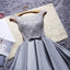 New O-neck Lace Satin Short Homecoming Dresses, Off the Shoulder Homecoming Dress,220048