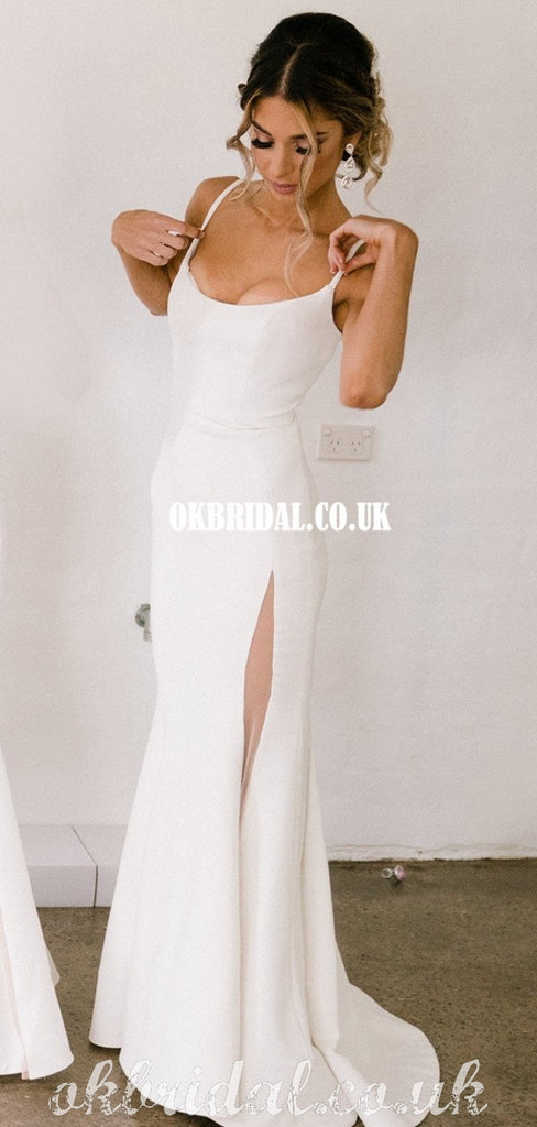 Charming Spaghetti Straps Backless Ivory Bridesmaid Dress, FC5043