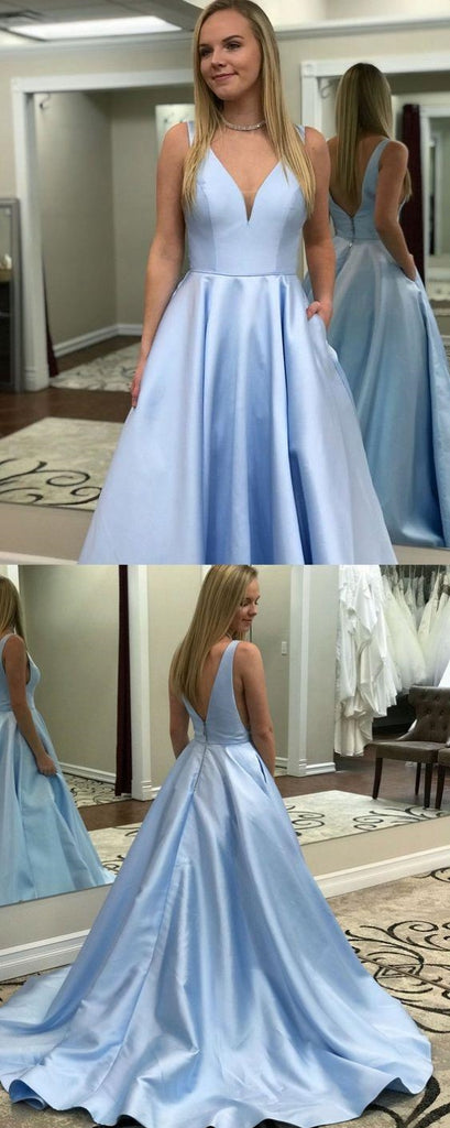 Sleeveless A-Line Satin Cheap Backless Tulle Long Prom Dress, FC507