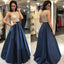 Honest Sleeveless Beaded Top Prom Dress, Tulle A-Line Satin Prom Dress, KX509