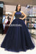 Elegant A-Line Beaded Prom Dresses, Charming Tulle Floor-Length Backless Prom Dresses, KX510