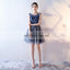 Cheap Sleeveless Homecoming Dress, Tulle Lace Knee-Length Homecoming Dress, KX520