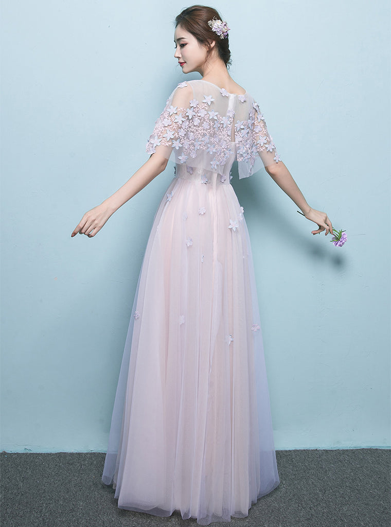 Tulle Prom Dresses, A-Line Party Dresses, Applique Charming Prom Dress, LB0521