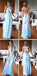 Cheap Simple Convertible Blue Long Bridesmaid Dresses for Summer Beach Wedding Party, WG59