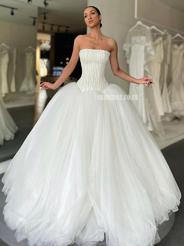 beaded wedding dresses uk Satin ballgown wedding dress with pearl beading sweetheart neckline ellis bridals