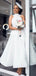 Charming High-neck Sleeveless A-line Applique Bridesmaid Dress, FC5988