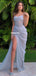 Stunning Side Slit Backless See-through Mermaid  Spaghetti Straps Prom Dresses, FC6608
