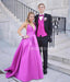 Satin V-Neck Prom Dresses,  A-Line Backless Prom Dress with Bow-Knot, KX668