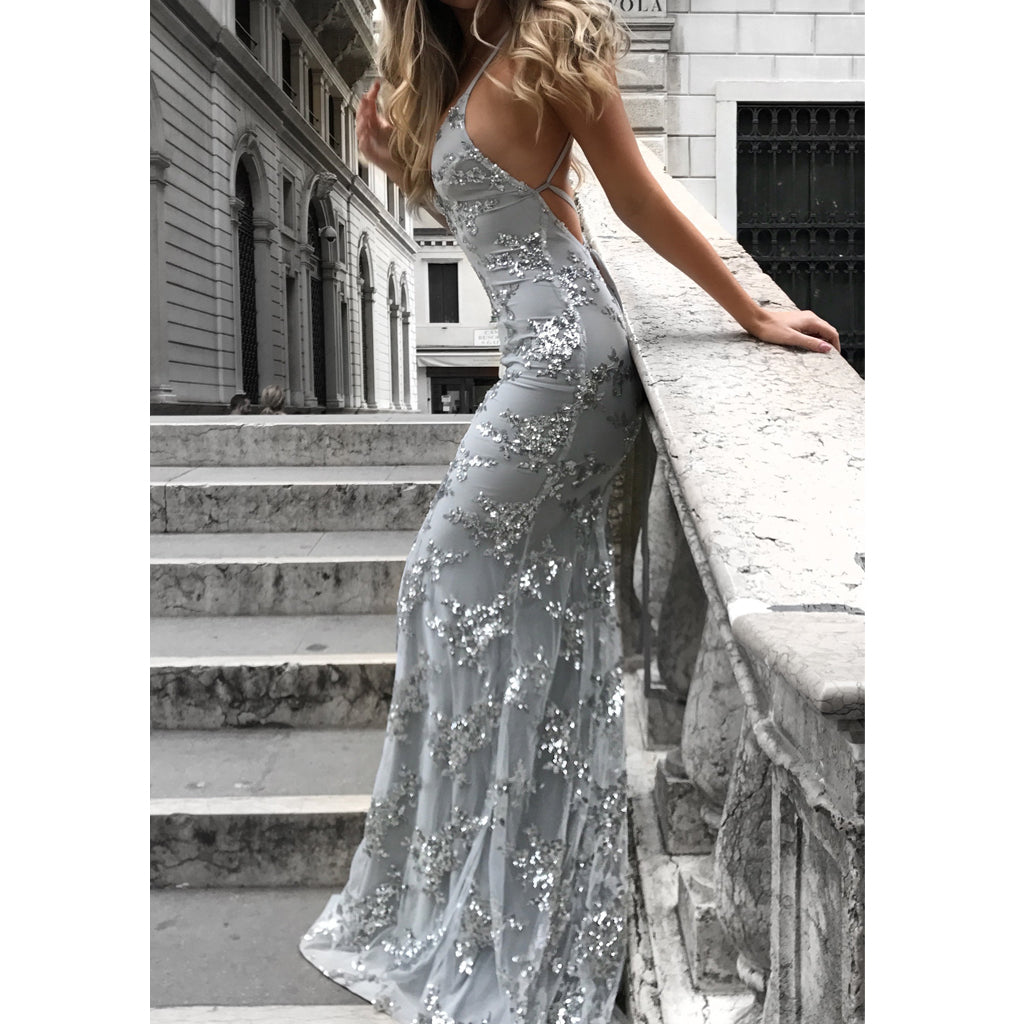 Lace Mermaid Tulle Prom Dress, Sexy Backless Prom Dress, Most Popular Evening Dresses, LB0753