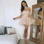 Off Shoulder Homecoming Dress, Tulle Applique Homecoming Dress, LB0763