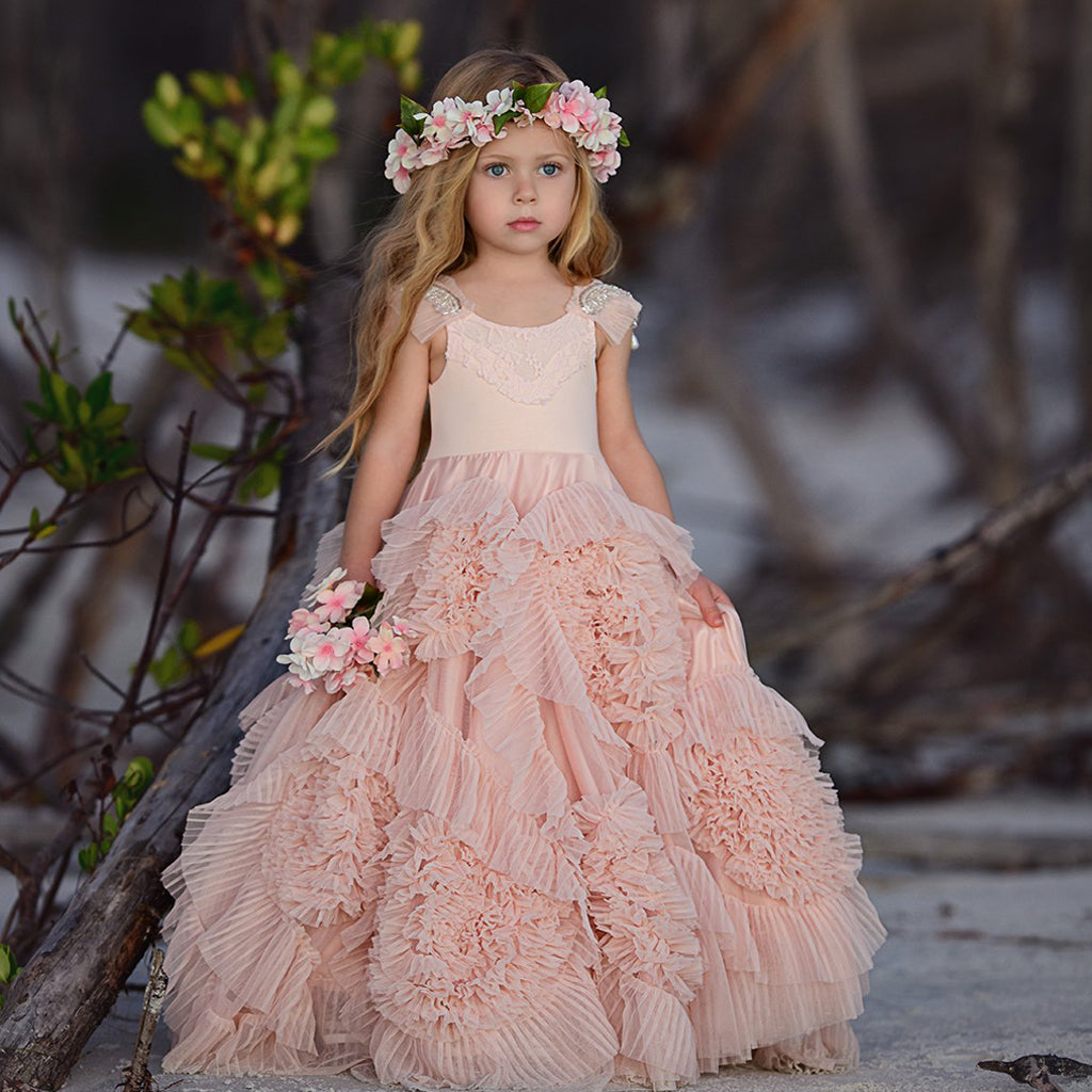 Cute Beaded A-Line Tulle Flower Girl Dresses, Popular Little Girl Princess Dresses, KX798 Cute Beaded A-Line Tulle Flower Girl Dresses, Popular Little Girl Princess Dresses, KX798