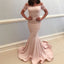 Spaghetti Straps Mermaid Jersey Short Sleeve Backless Prom Dresses, KX911