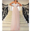 Spaghetti Straps V-Neck Tulle Backless Prom Dress, Sequin Evening Dresses, LB0944