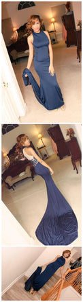 High Neck Prom Dresses,Blue Prom Dresses,Mermaid Prom Dresses, Sexy Prom Dresses,Party Dresses ,Cocktail Prom Dresses ,Evening Dresses,Long Prom Dress,Prom Dresses Online,PD0192