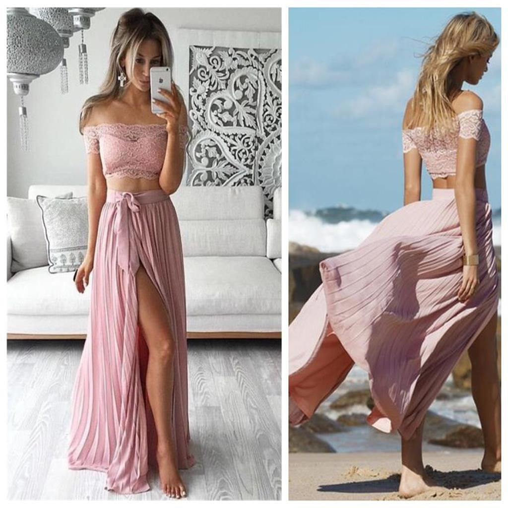 Two Pieces Prom Dress,Off Shoulder Prom Dress,Side Silt Prom Dress,Sex – Dresses Two Pieces Prom Dress,Off Shoulder Prom Dress,Side Silt Prom Dress,Sex – Dresses