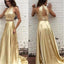 Two Pieces Prom Dress,High neck Prom Dress,Gold Prom Dress ,New Arrival Prom Dress,Pretty Prom Dresses ,Evening Dresses, Prom Dresses,Long Prom Dress, Party Prom Dress,PD0062