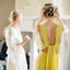 Cheap Long Slit Long Bridesmaid Dress, Yellow Elegant Sleeveless Bridesmaid Dress, KX1024