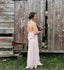 New Arrival Halter Pink Chiffon Sexy Backless Sheath Bridesmaid Dress, FC1662