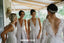 Simple Tea-Length A-Line Deep V-neck Bridesmaid Dresses, FC2006