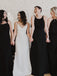 Mismatched Black Bridesmaid Dress, Cheap Chiffon Sleeveless Bridesmaid Dress, FC1016
