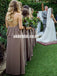 Newest Cheap Halter Chiffon Bridesmaid Dresses, Backless Sheath Long Bridesmaid Dresses, KX1102