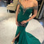 Off Shoulder Mermaid Jersey Slit Beaded Backless Prom Dress, FC1431