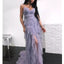 Charming Tulle Slit Backless Spaghetti Straps Cheap Prom Dresses, FC1821