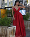 Sparkly A-line Cross Back V-neck Long Prom Dress, FC4017