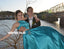 Two Pieces A-Line Satin Prom Dresses, OPen-Back Sleeveless Prom Dresses, KX1004