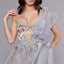 A-line Organza Sweetheart Sexy High Slit Applique Unique Prom Dress, FC4402