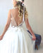 Gorgrous A-Line Satin Backless Lace Floor-Length Tulle Charming Wedding Dress, FC1558